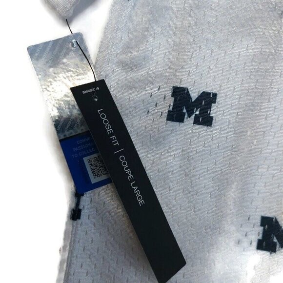 Jordan Michigan Wolverines Football Jersey Womens Size M Cropped Shirt Top White - Picture 5 of 10